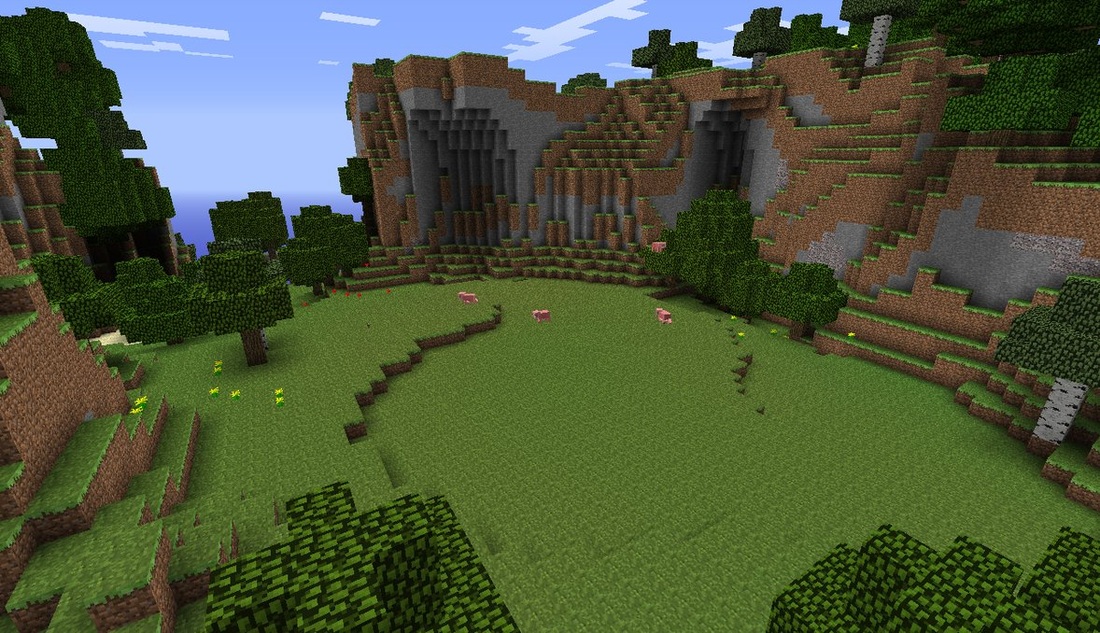 Flatland With Pigs Lq Minecraft Landscape